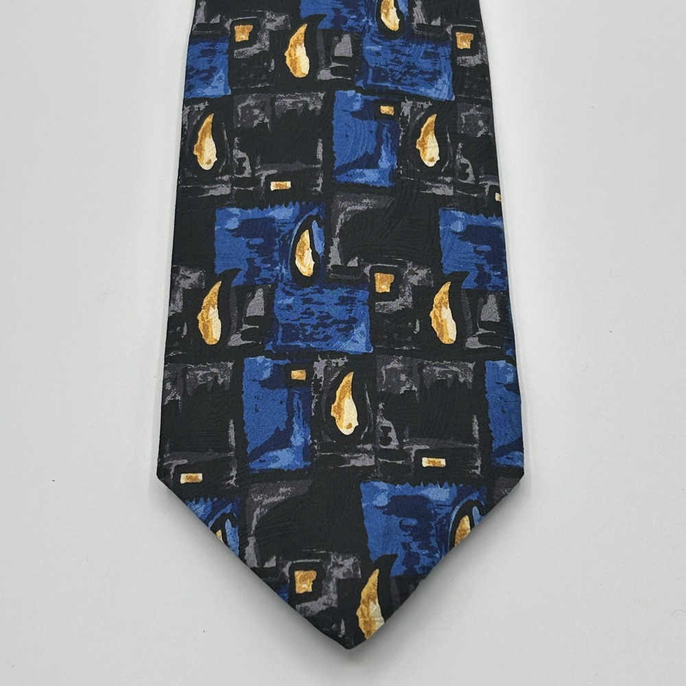 Vintage Ferrell Reed Italian 100% Silk Necktie‎ Abstract Geometric Pattern USA